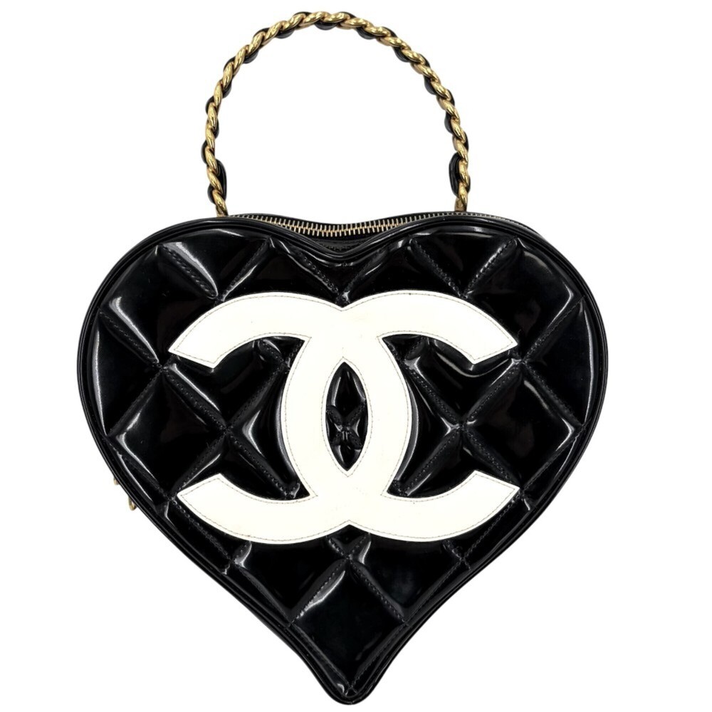 Chanel Women's Matelassé Heart Vanity Bag with Coco Mark, Quilted, Vintage St...